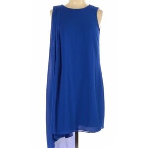 Badgley Mischka Belle blue floral lace overlay dress, size 2